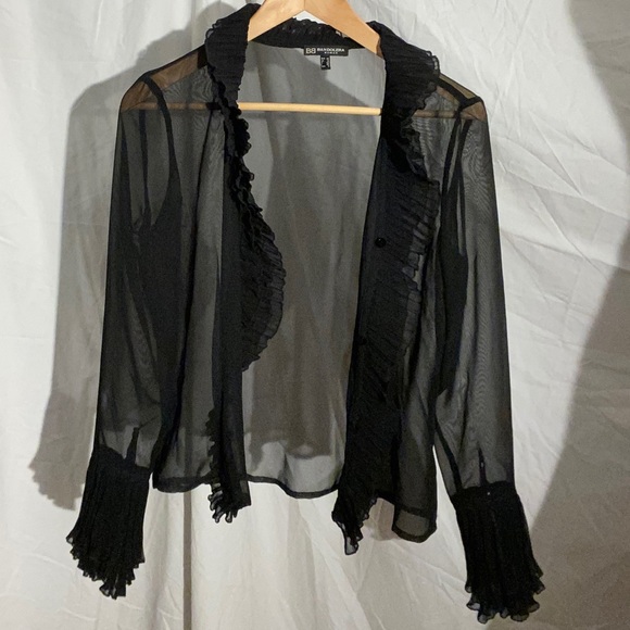 Bandolera black mesh blouse vintage - Picture 8 of 15